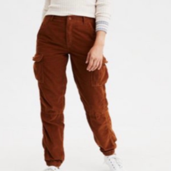 American Eagle Outfitters High Rise Corduroy Cargo jogger pants - Picture 9 of 10